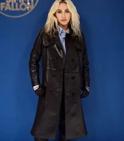 The Tonight Show Miley Cyrus Black Coat