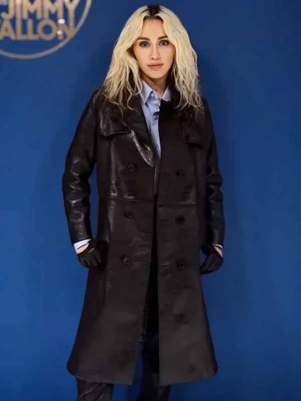The Tonight Show Miley Cyrus Black Coat