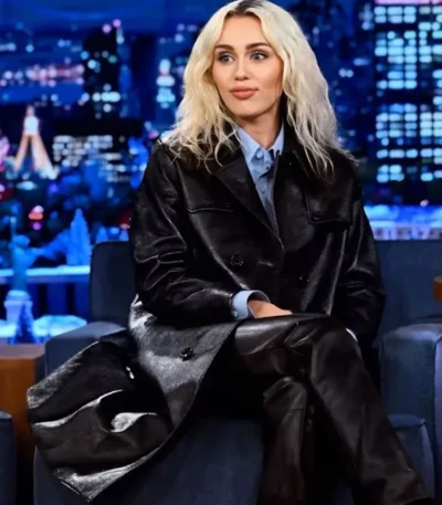 The Tonight Show Miley Cyrus Black Coat