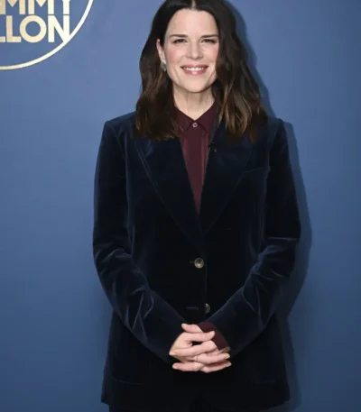 The Tonight Show Neve Campbell Blue Velvet Blazer