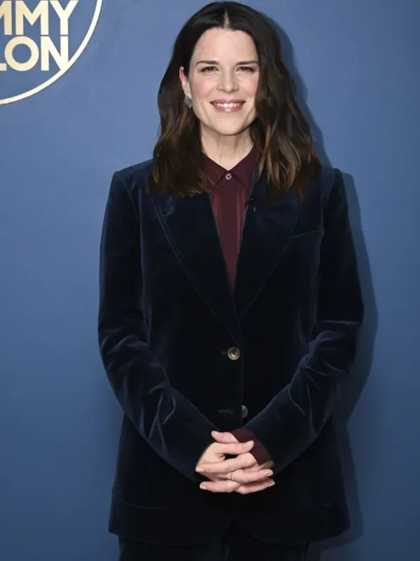 The Tonight Show Neve Campbell Blue Velvet Blazer