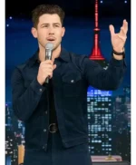 The Tonight Show Nick Jonas Blue Suede Jacket