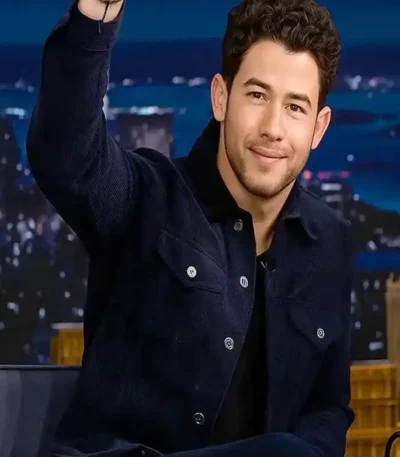 The Tonight Show Nick Jonas Blue Suede Jacket