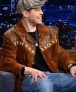 The Tonight Show Pete Davidson Brown Fringe Jacket