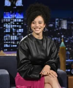The Tonight Show Chase Infiniti Cropped Leather Jacket