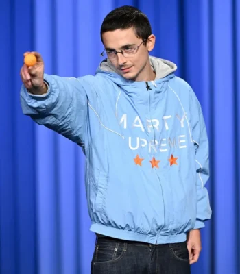 Timothée Chalamet Light Blue Marty Supreme Jacket