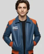 Timothée Chalamet Marty Supreme Star Leather Jacket