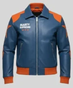 Timothée Chalamet Marty Supreme Star Leather Jacket