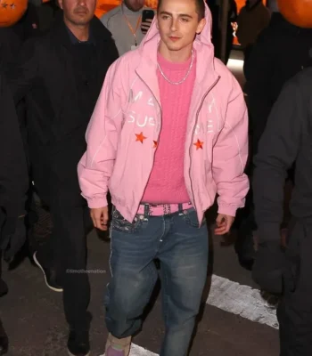 Timothée Chalamet Pink Marty Supreme Jacket