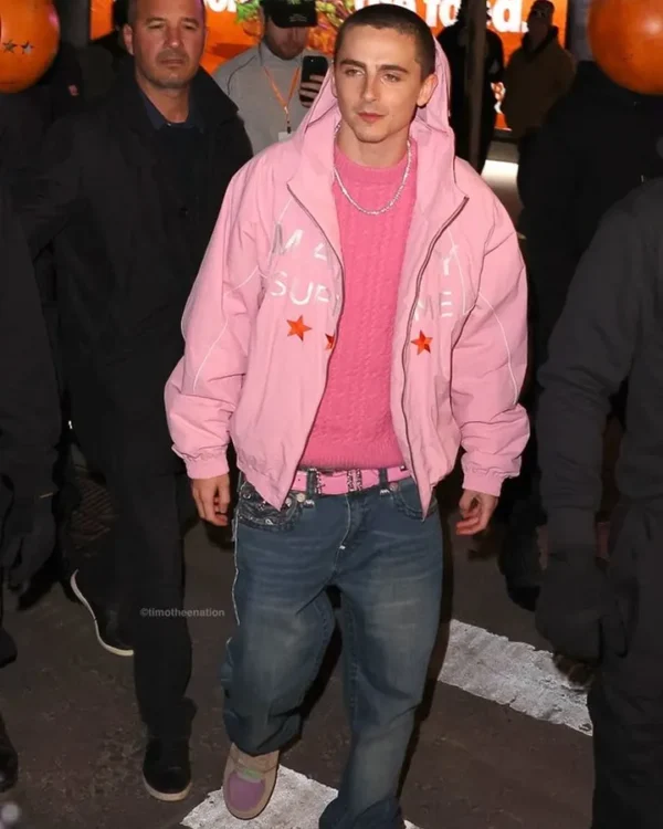 Timothée Chalamet Pink Marty Supreme Jacket