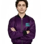 Timothee Chalamet Marty Supreme Purple Bomber Jacket