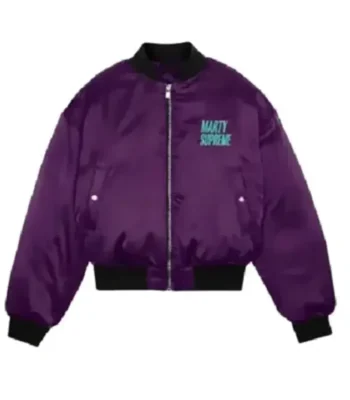 Timothee Chalamet Marty Supreme Purple Bomber Jacket