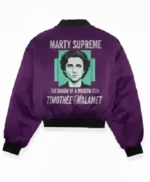 Timothee Chalamet Marty Supreme Purple Bomber Jacket