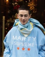 Timothée Chalamet Light Blue Marty Supreme Jacket