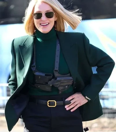 Uma Thurman Dexter Resurrection Green Blazer