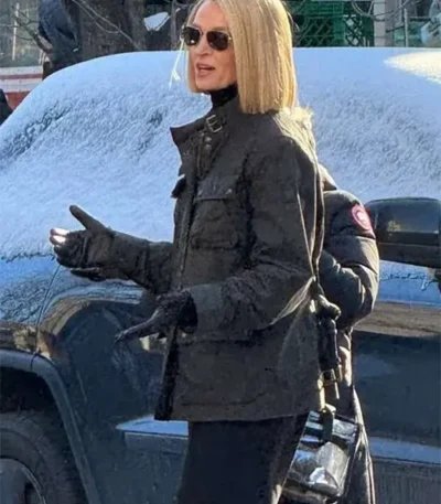 Uma Thurman Dexter Resurrection Grey Jacket