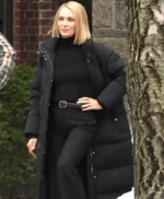 Uma Thurman Dexter Resurrection S01 Black Puffer Coat