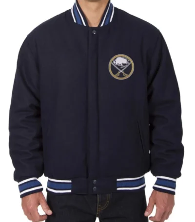 Varsity Buffalo Sabres Navy Blue Wool Jacket