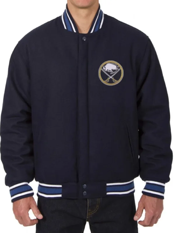 Varsity Buffalo Sabres Navy Blue Wool Jacket