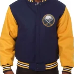 Buffalo Sabres Yellow and Navy Blue Varsity Jacket