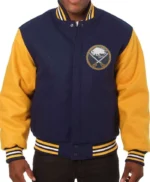 Buffalo Sabres Yellow and Navy Blue Varsity Jacket