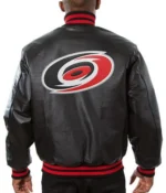 Varsity Carolina Hurricanes Black Leather Jacket