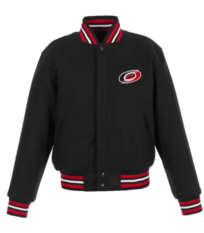 Varsity Carolina Hurricanes Black Wool Jacket