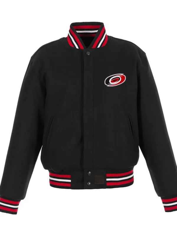 Varsity Carolina Hurricanes Black Wool Jacket