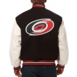 Varsity Carolina Hurricanes Black and White Two-Tone Jacket