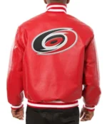 Varsity Carolina Hurricanes Red Leather Jacket