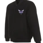 Varsity Charlotte Hornets Black Wool Jacket
