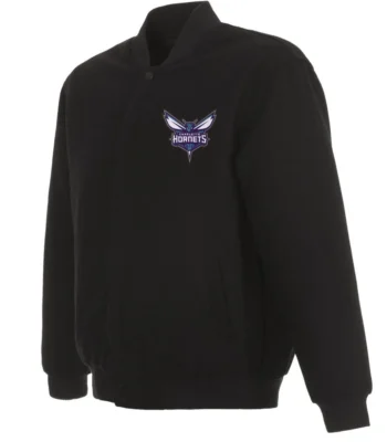 Varsity Charlotte Hornets Black Wool Jacket