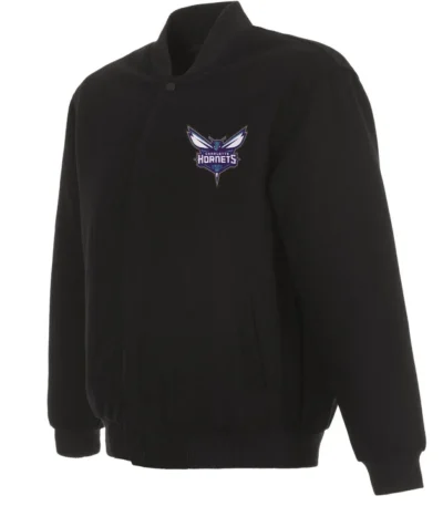 Varsity Charlotte Hornets Black Wool Jacket