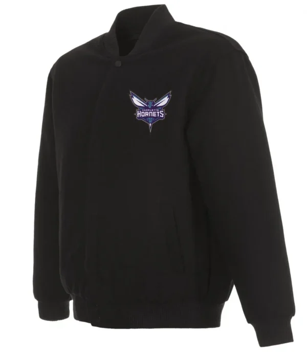 Varsity Charlotte Hornets Black Wool Jacket
