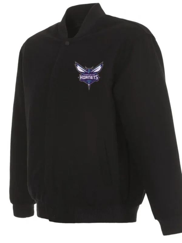 Varsity Charlotte Hornets Black Wool Jacket