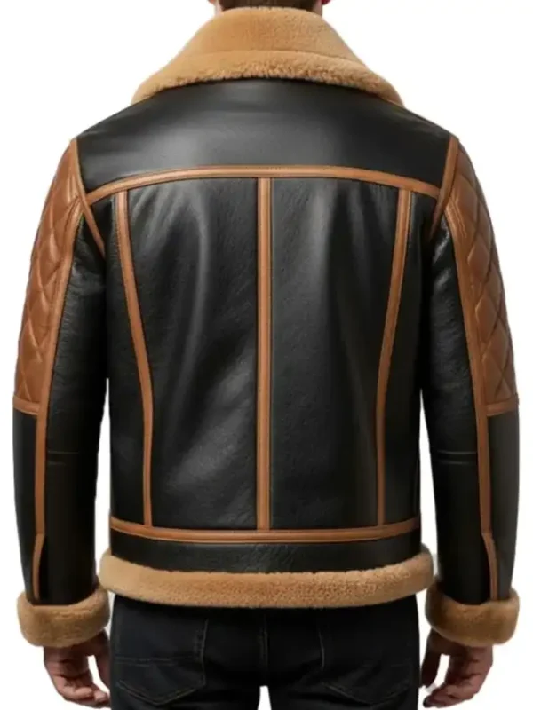 Vintage B3 Aviator Black and Tan Leather Jacket