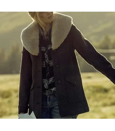 Yellowstone S02 Beth Dutton Brown Long Wool Coat