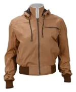 Yellowstone Kelly Reilly Brown Fur Collar Hooded Jacket