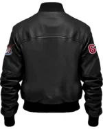 lobov Black Stegaro Bomber Leather Jacket