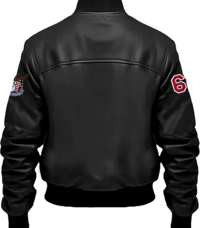 lobov Black Stegaro Bomber Leather Jacket
