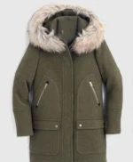 13 Reason Why Jessica Davis Grey Hooded Fur Coat