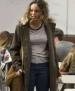 13 Reason Why Jessica Davis Grey Hooded Fur Coat