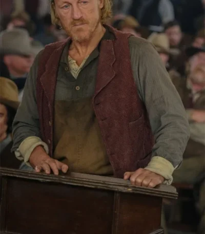 1923 TV Series Jerome Flynn Maroon Wool Vest