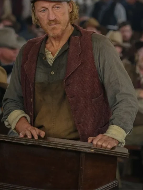 1923 TV Series Jerome Flynn Maroon Wool Vest
