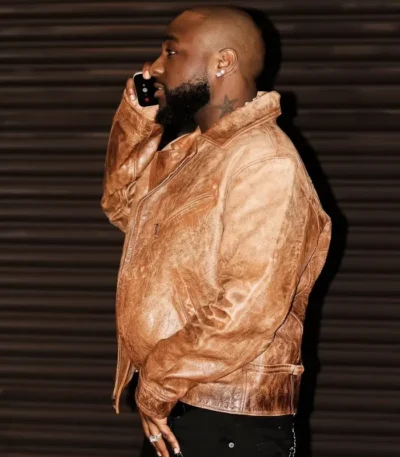 London Davido Brown Leather Jacket