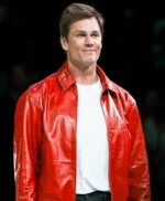 WNBA Tom Brady Red Leather Jacket
