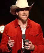 Grammy 2026 Brandon Lake Red Suede Jacket