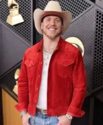 Grammy 2026 Brandon Lake Red Suede Jacket