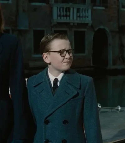 A Haunting in Venice 2023 Jude Hill Black Wool Coat