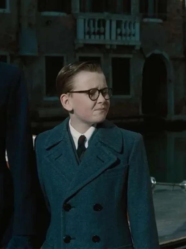 A Haunting in Venice 2023 Jude Hill Black Wool Coat